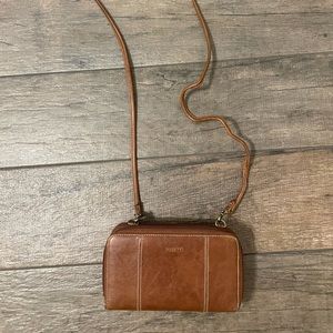 Rosetti Brown Faux Leather Cross Body Bag